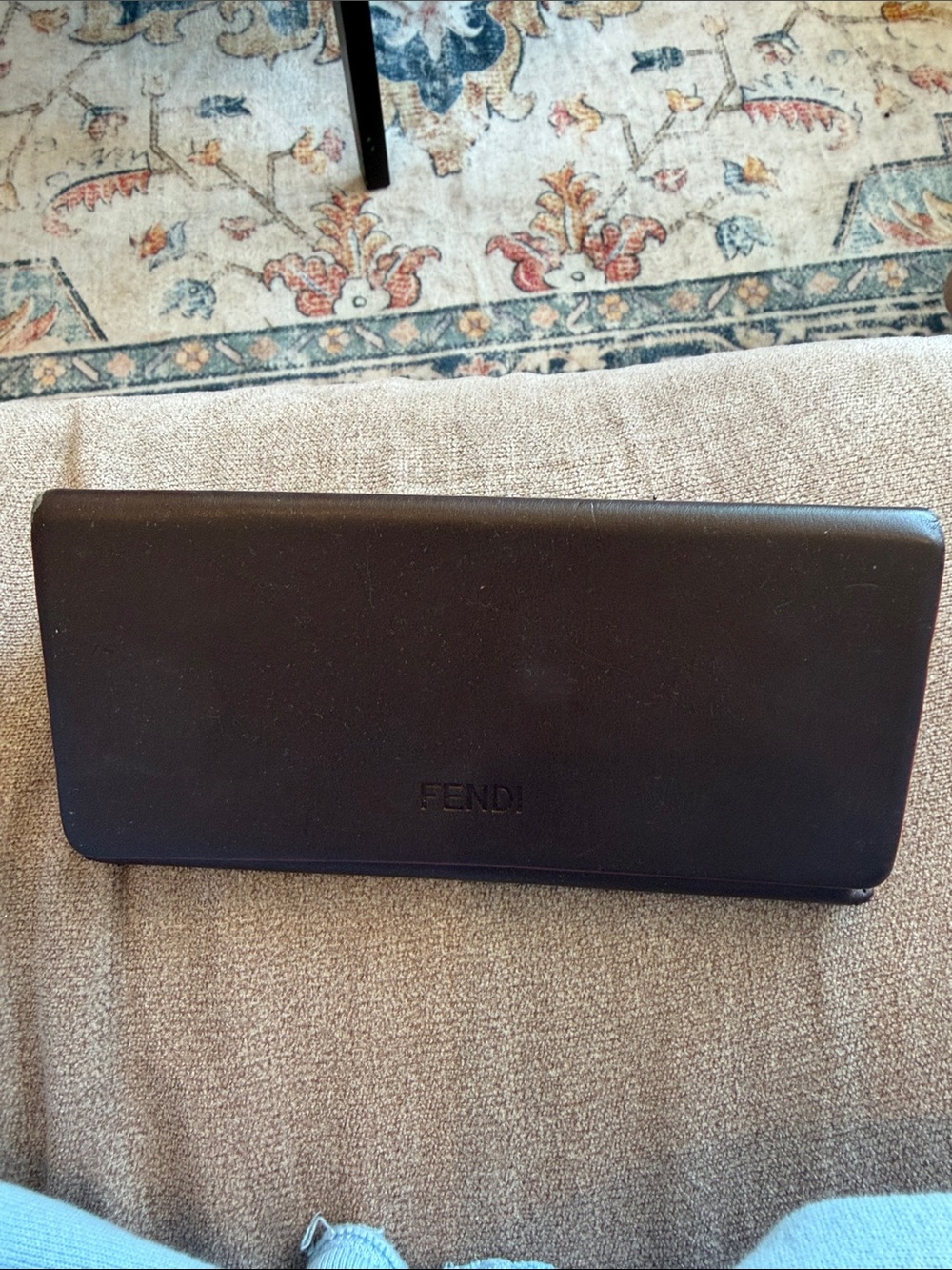 Fendi Brown Leather Eyeglass Case